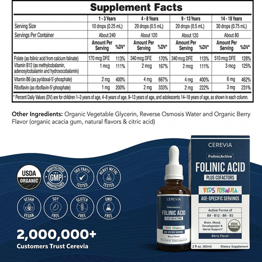 Cerevia™ Kids Folinic Acid + B12 Drops